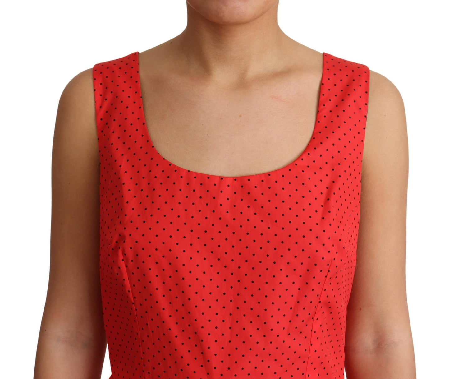 Dolce & Gabbana Red Polka Dotted Cotton A-Line Dress
