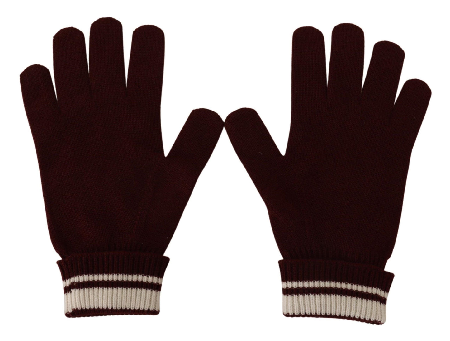 Dolce & Gabbana Red White D&G Logo Crown Cashmere Gloves