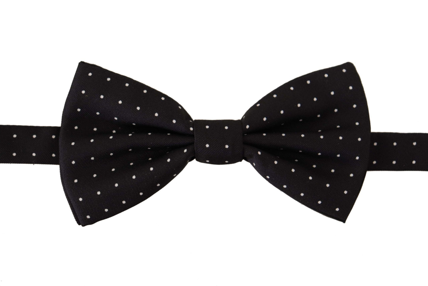 Dolce & Gabbana Black White Polka Dot 100% Silk Neck Papillon Tie