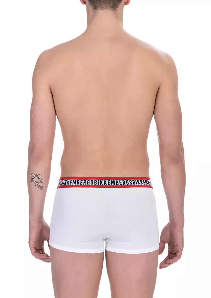 Bikkembergs White Cotton Men's Underwear Trunk Duo Pack