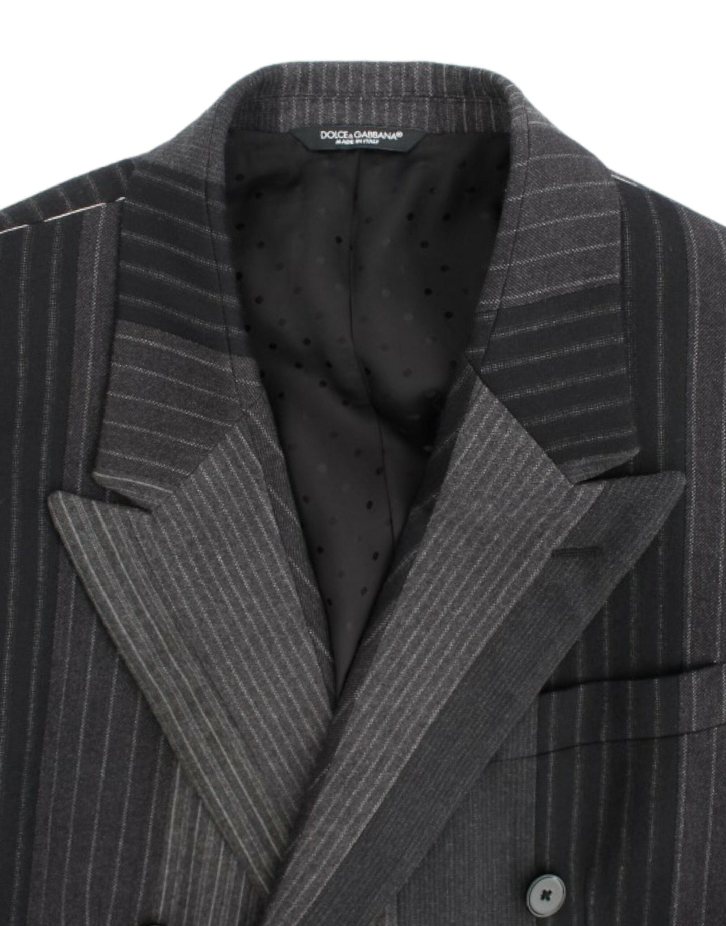 Dolce & Gabbana Gray striped wool stretch blazer