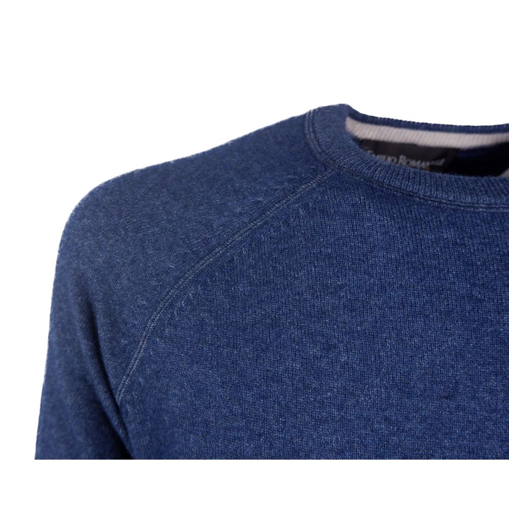 Emilio Romanelli Navy Cashmere Men Sweater
