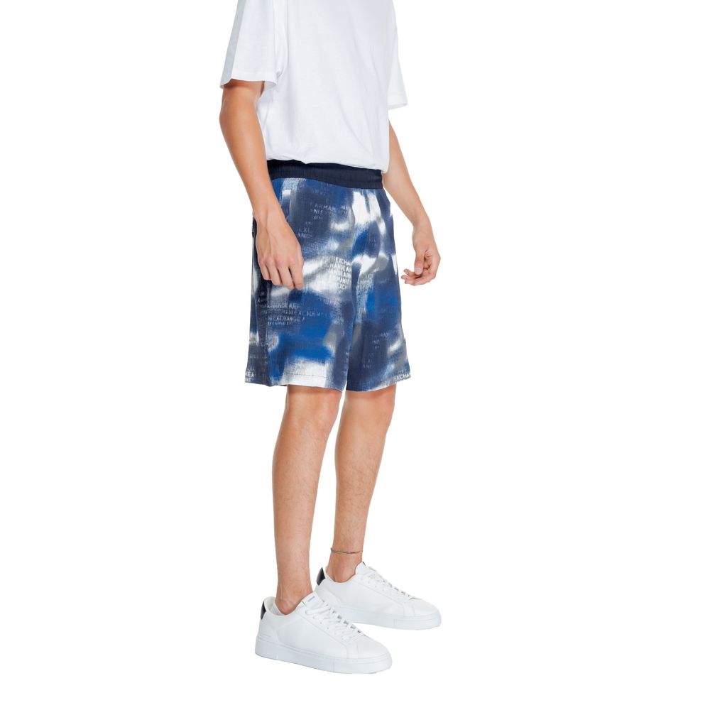 Armani Exchange Blue Cotton Bermuda