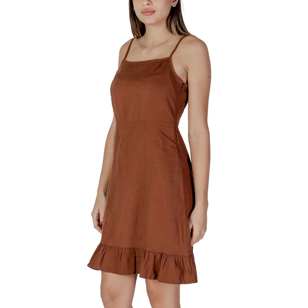 B.Young Brown Linen Midi