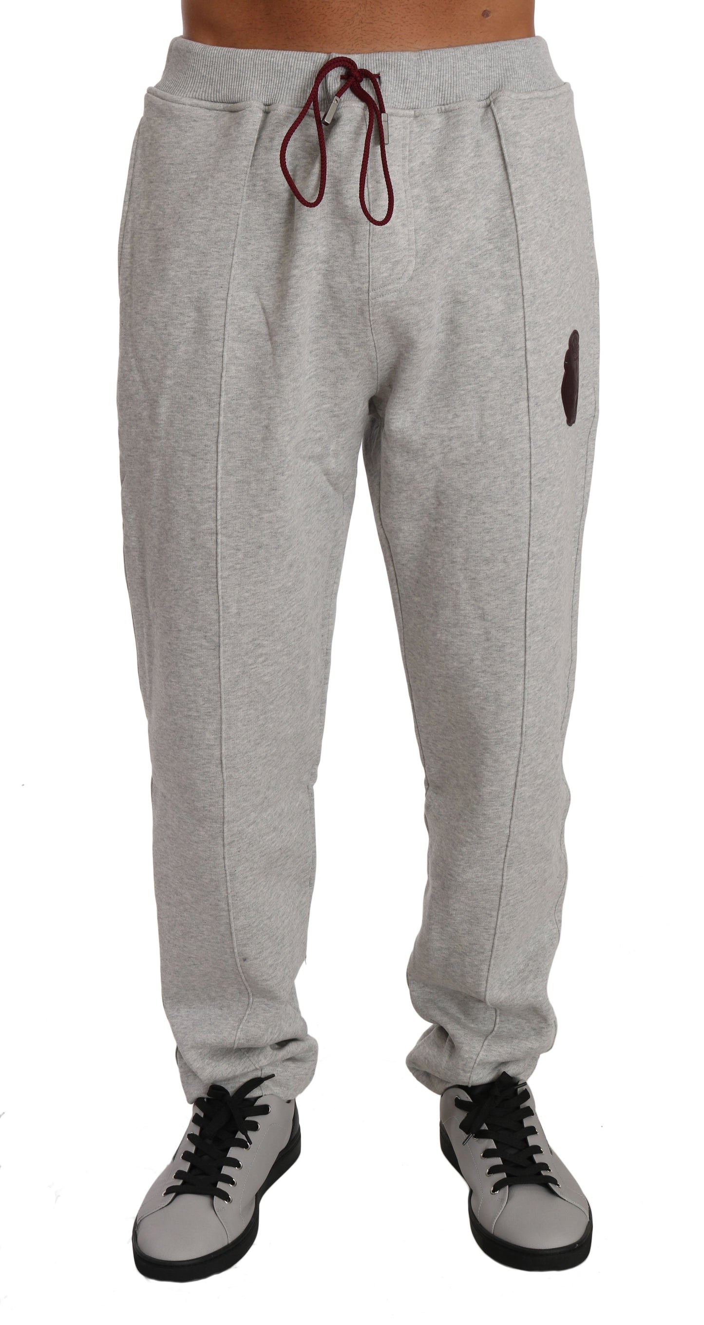 Billionaire Italian Couture Gray Cotton Sweater Pants Tracksuit