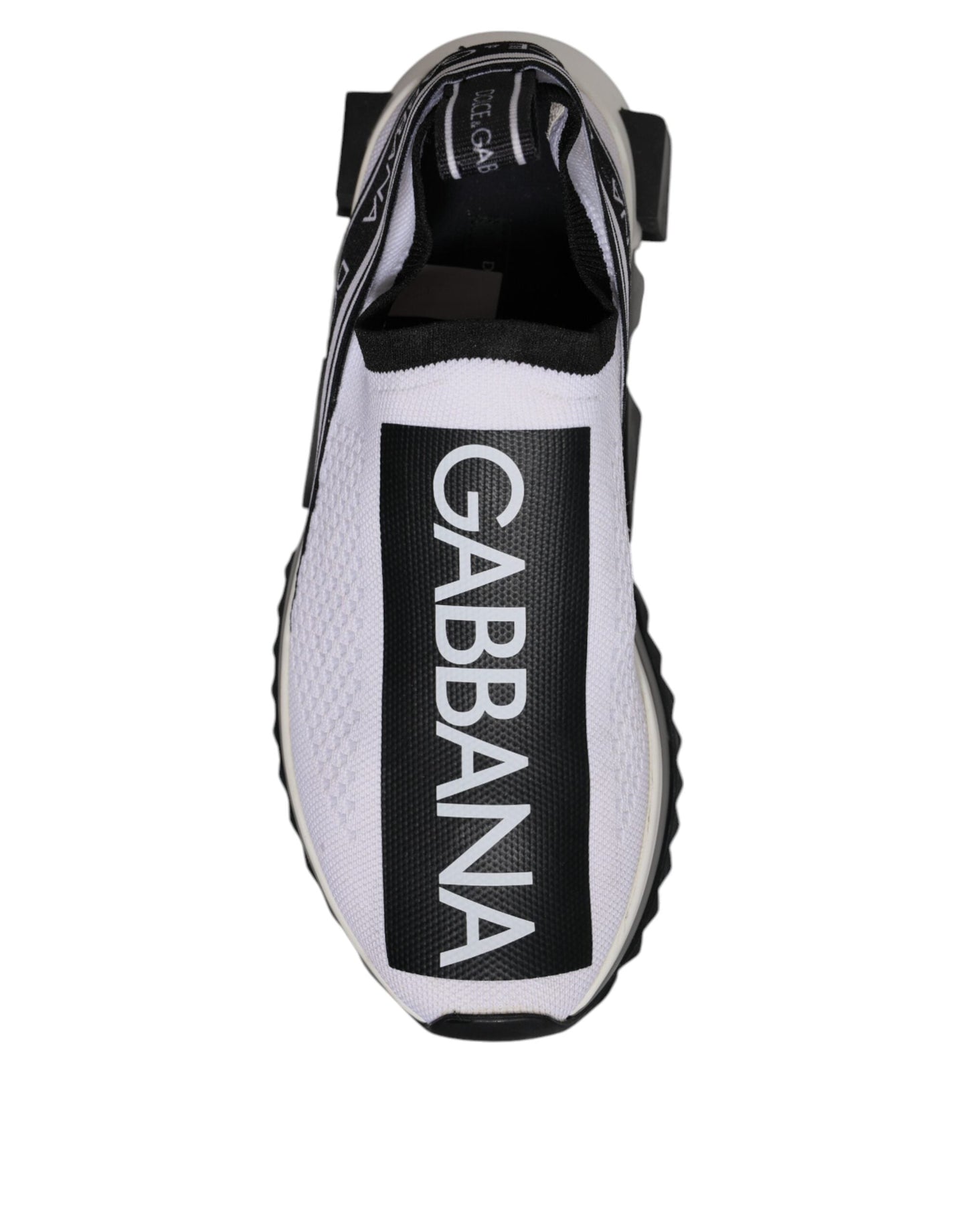 Dolce & Gabbana White Black Slip On Sorrento Sneakers Shoes