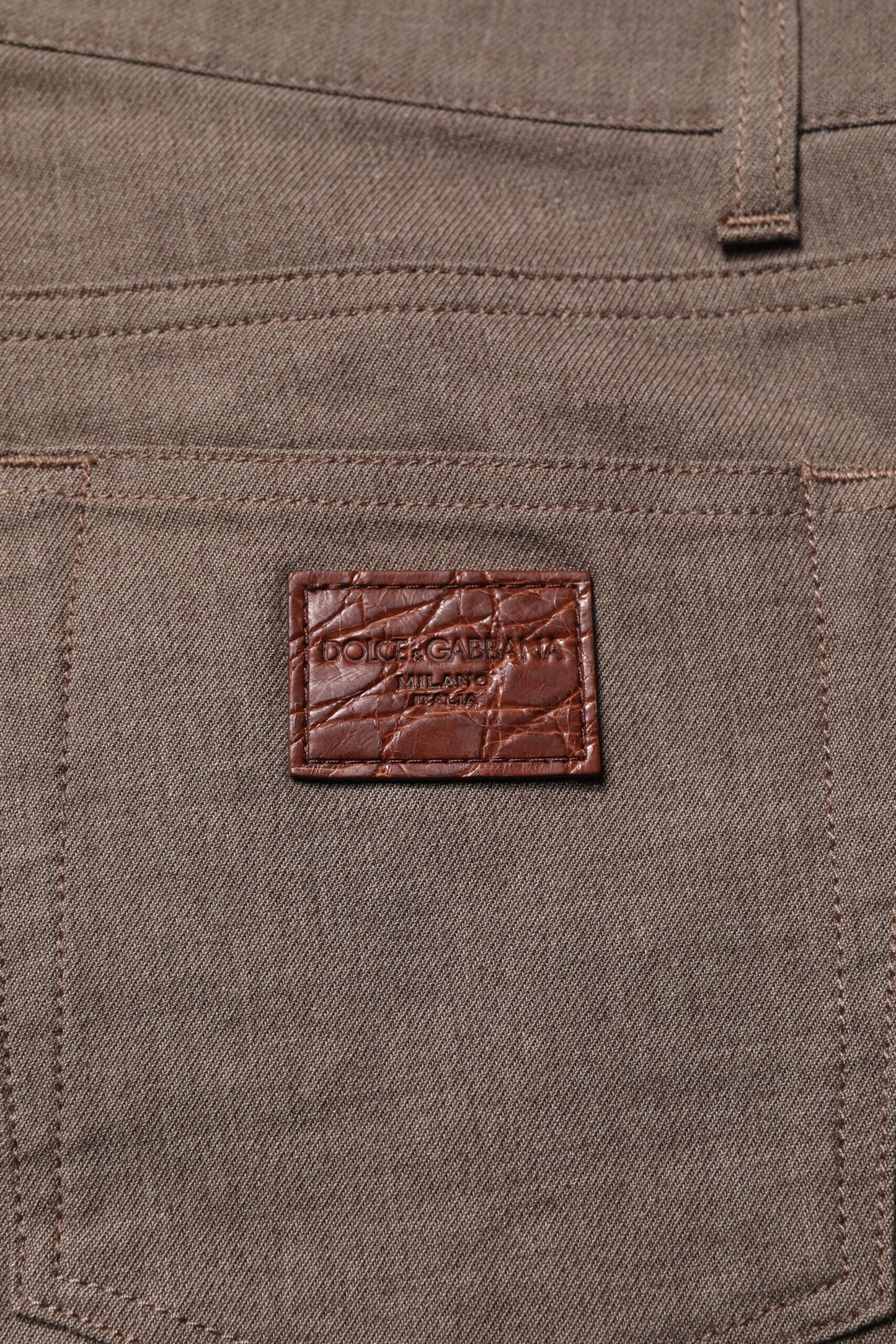 Dolce & Gabbana Brown Cotton Stretch Chino Pants