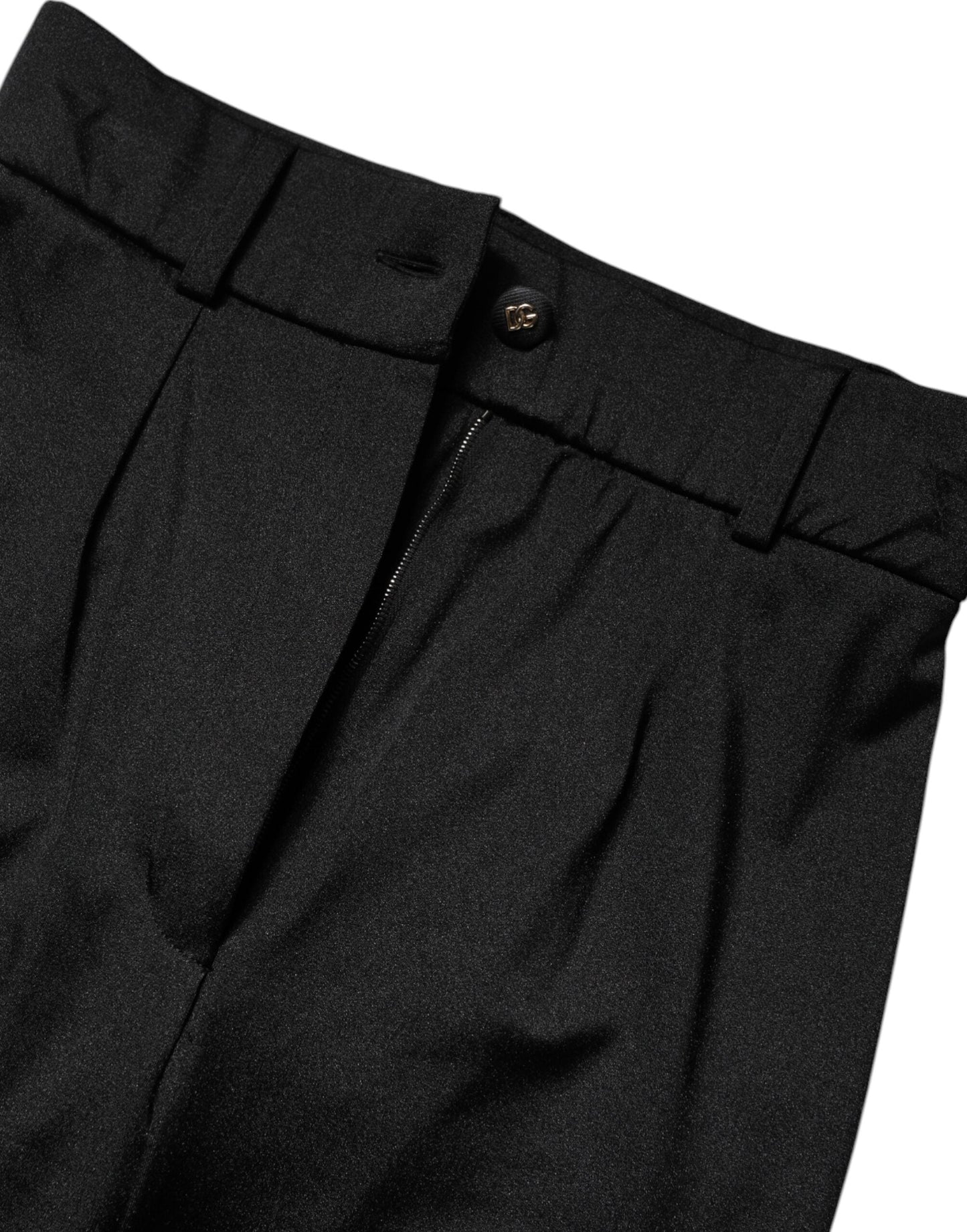 Dolce & Gabbana Black Nylon High Waist Slim Fit Pants
