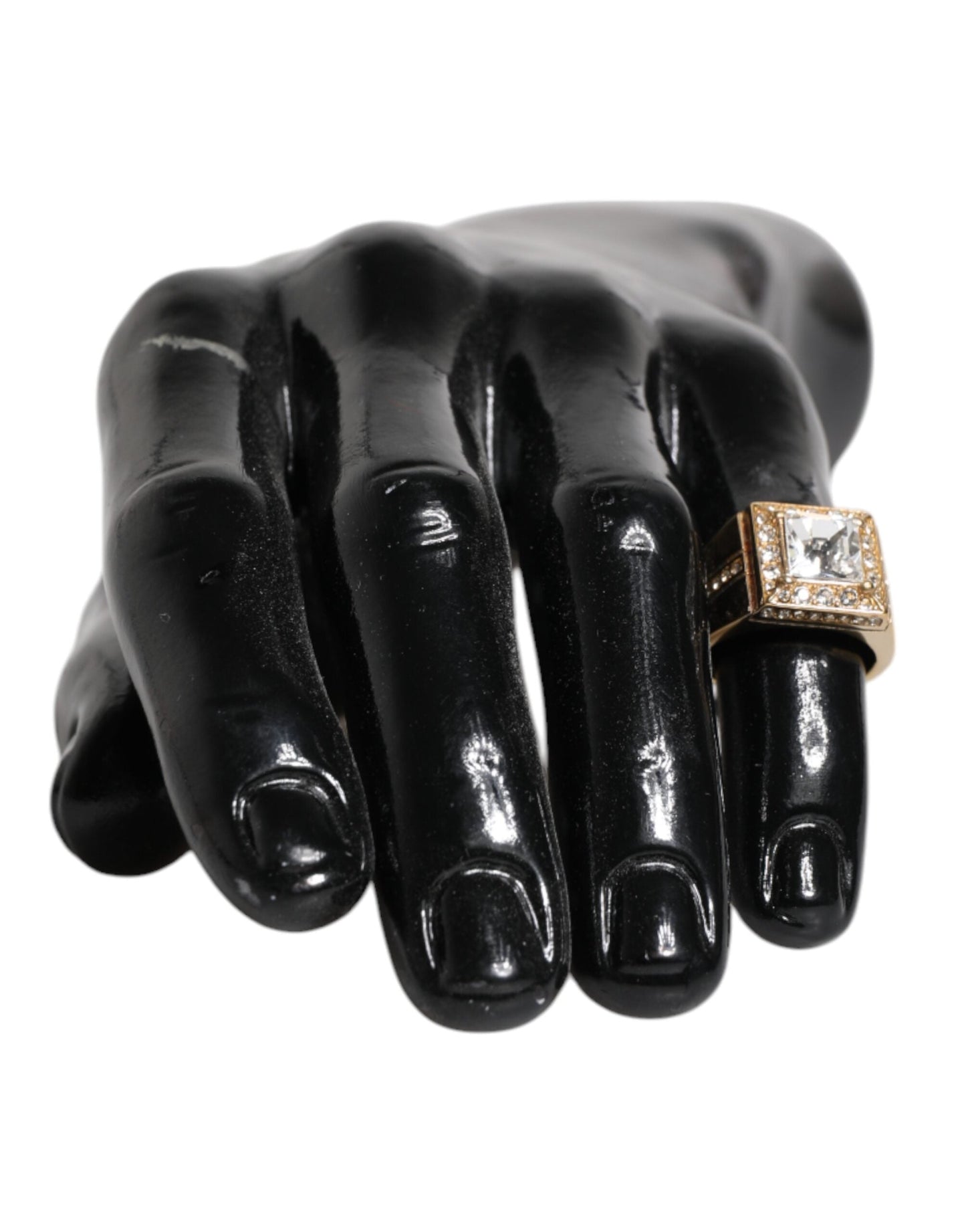 Dolce & Gabbana Gold Tone Sterling Silver 925 Crystals Ring