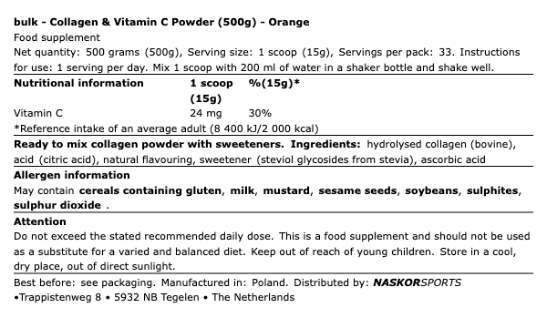 Collagen & Vitamin C Powder (500g)