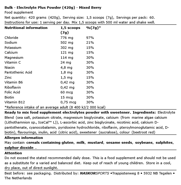 Electrolyte Plus Powder