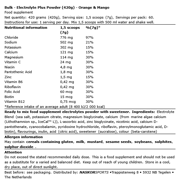 Electrolyte Plus Powder