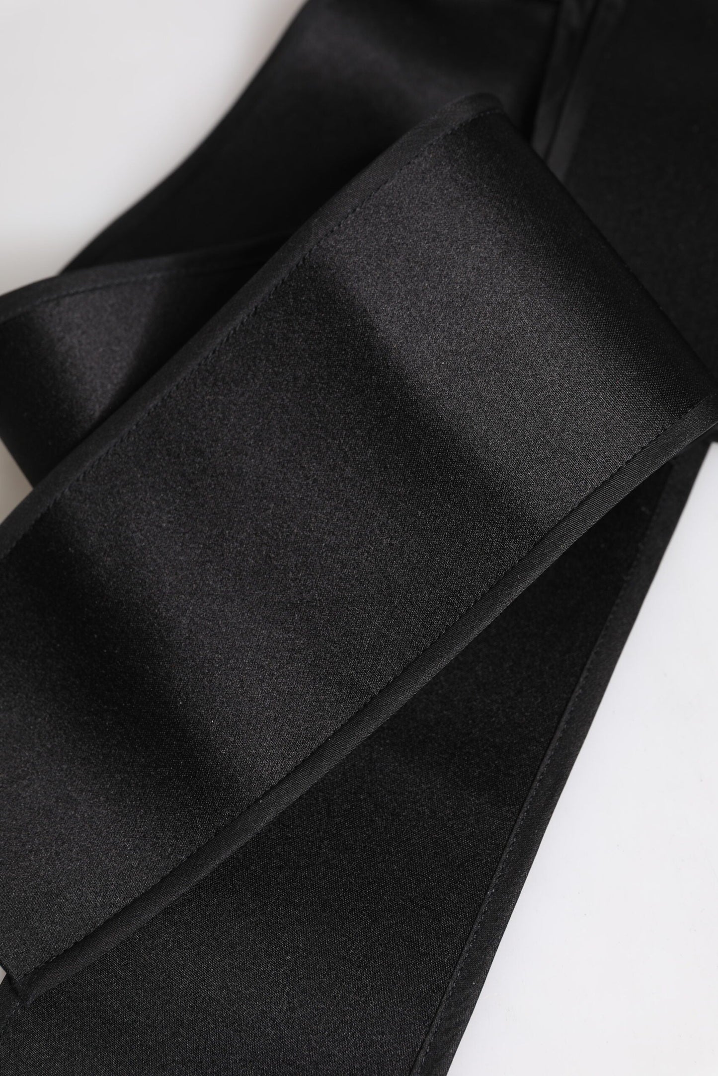 Dolce & Gabbana Black Satin Wide Waist Belt