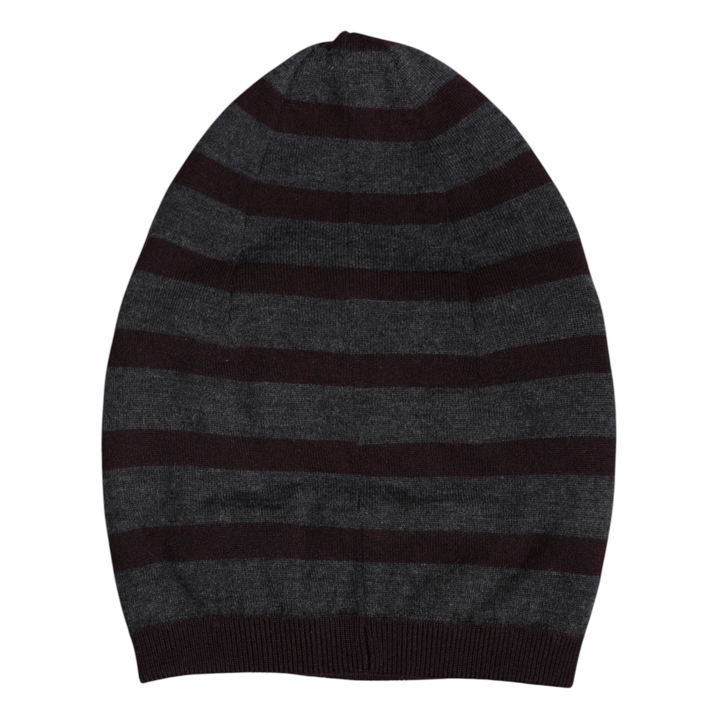 Dolce & Gabbana Gray Striped Wool Knitted Winter Beanie Hat