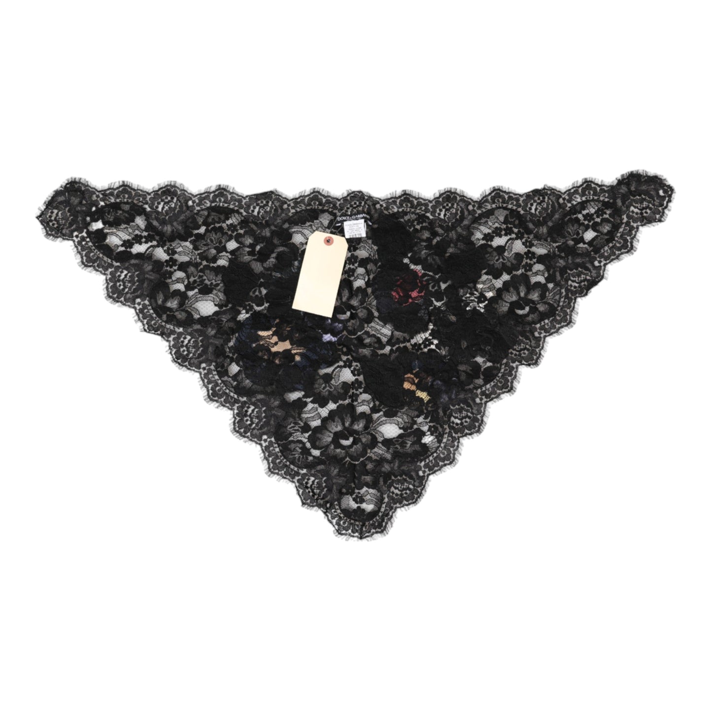 Dolce & Gabbana Black Lace Floral Applique Cotton Veil Hat