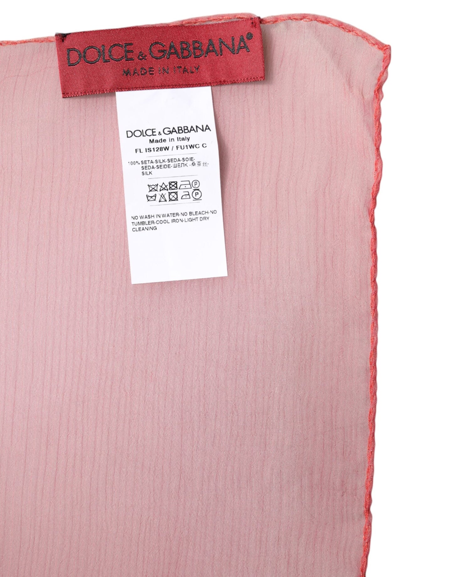 Dolce & Gabbana Pink Silk Rectangle Women Wrap Shawl Scarf