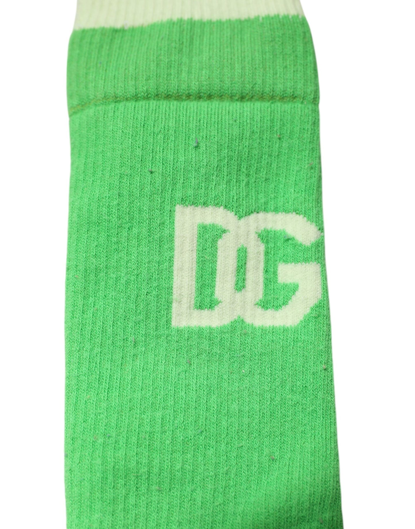 Dolce & Gabbana Green DG Logo Mid Calf Men Nylon Socks