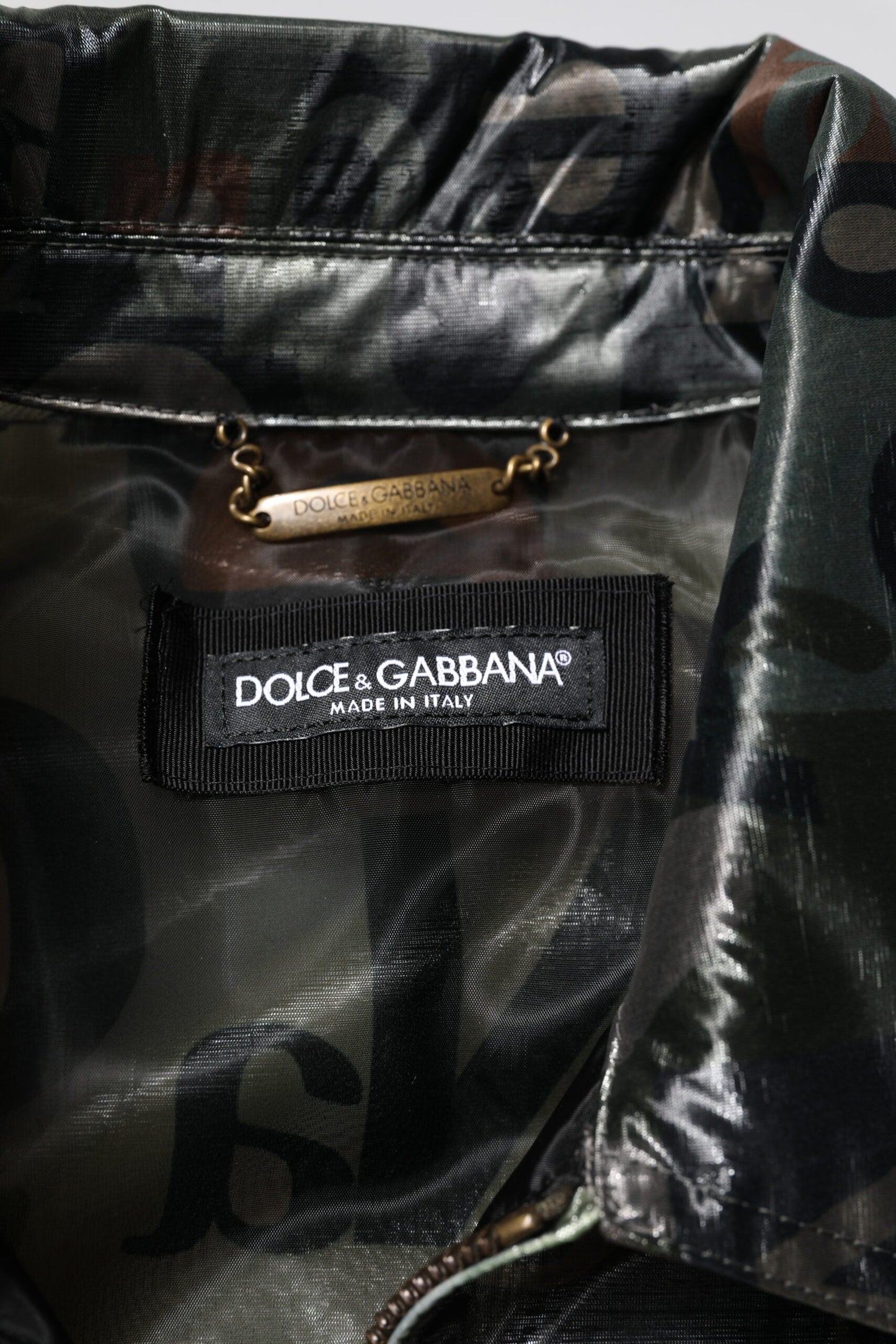Dolce & Gabbana Green DG Logo Print Bomber Full Zip Jacket