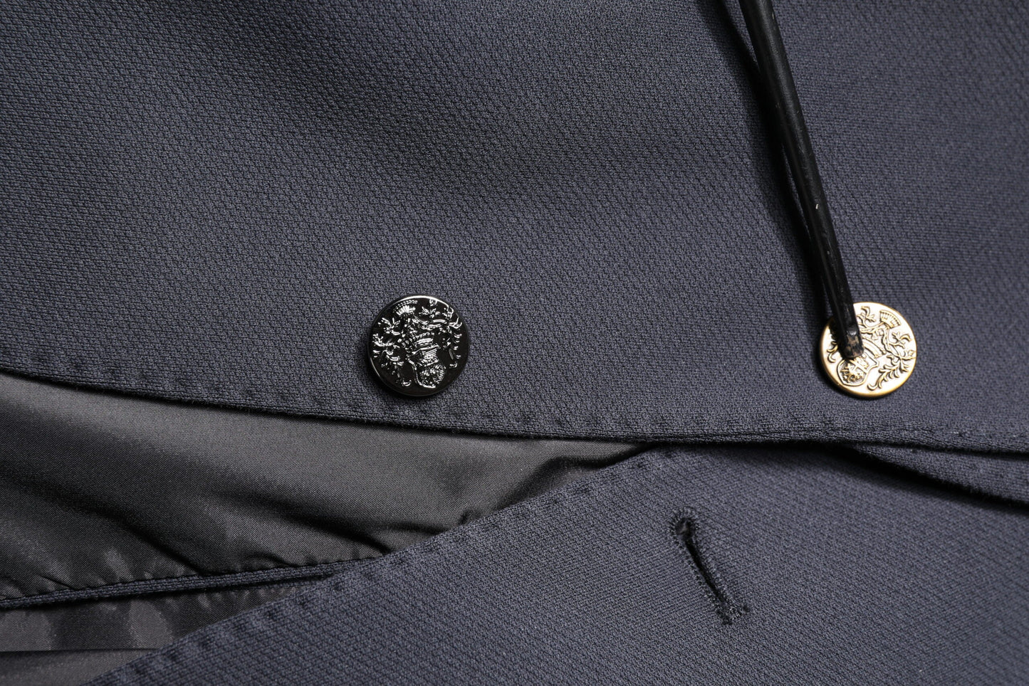 Dolce & Gabbana Dark Blue Cotton Men Jacket Coat Suit Blazer