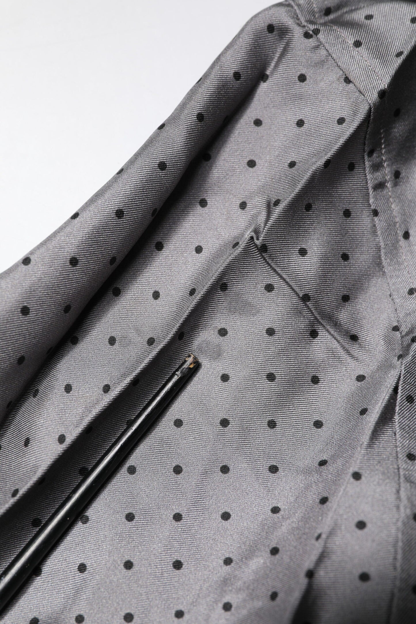 Dolce & Gabbana Gray Polka Dot Silk Long Sleeve Shirt