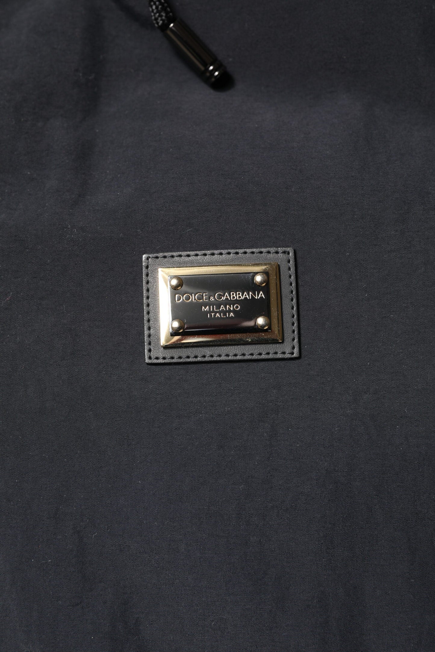 Dolce & Gabbana Black Nylon Full Zip Hooded Parka Jacket