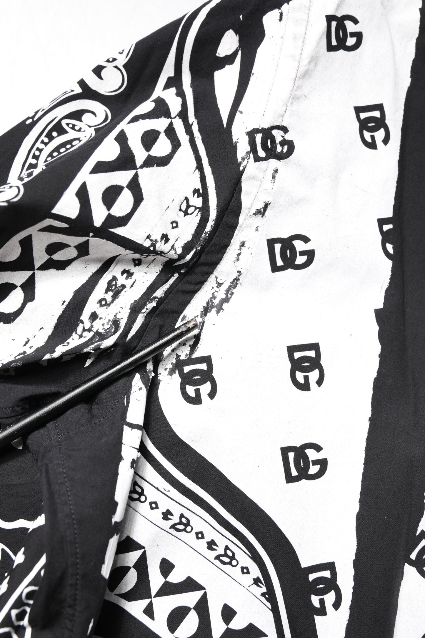 Dolce & Gabbana Black White Bandana MARTINI Men Dress Shirt