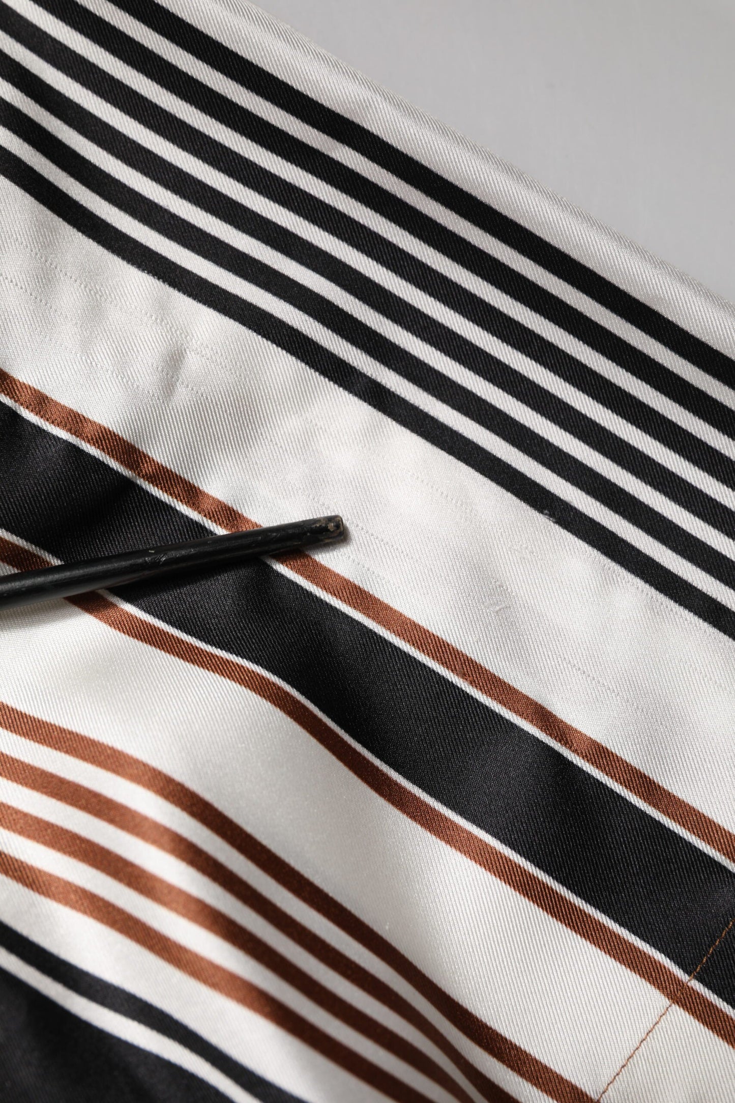 Dolce & Gabbana Multicolor Striped Silk Short Sleeves Shirt