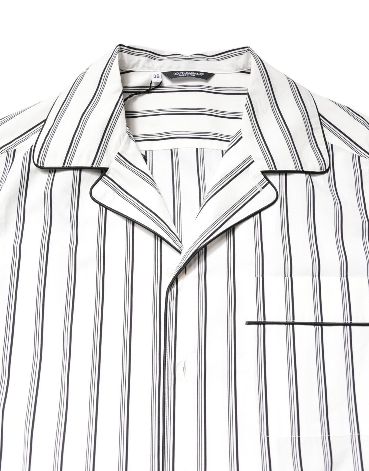 Dolce & Gabbana White Stripes Lounge Pajama Sleepwear Shirt