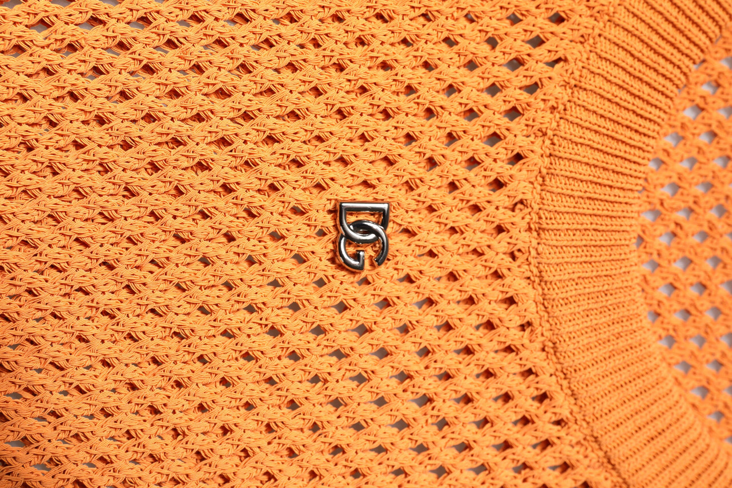 Dolce & Gabbana Orange Cashmere Round Neck Sleeveless T-shirt