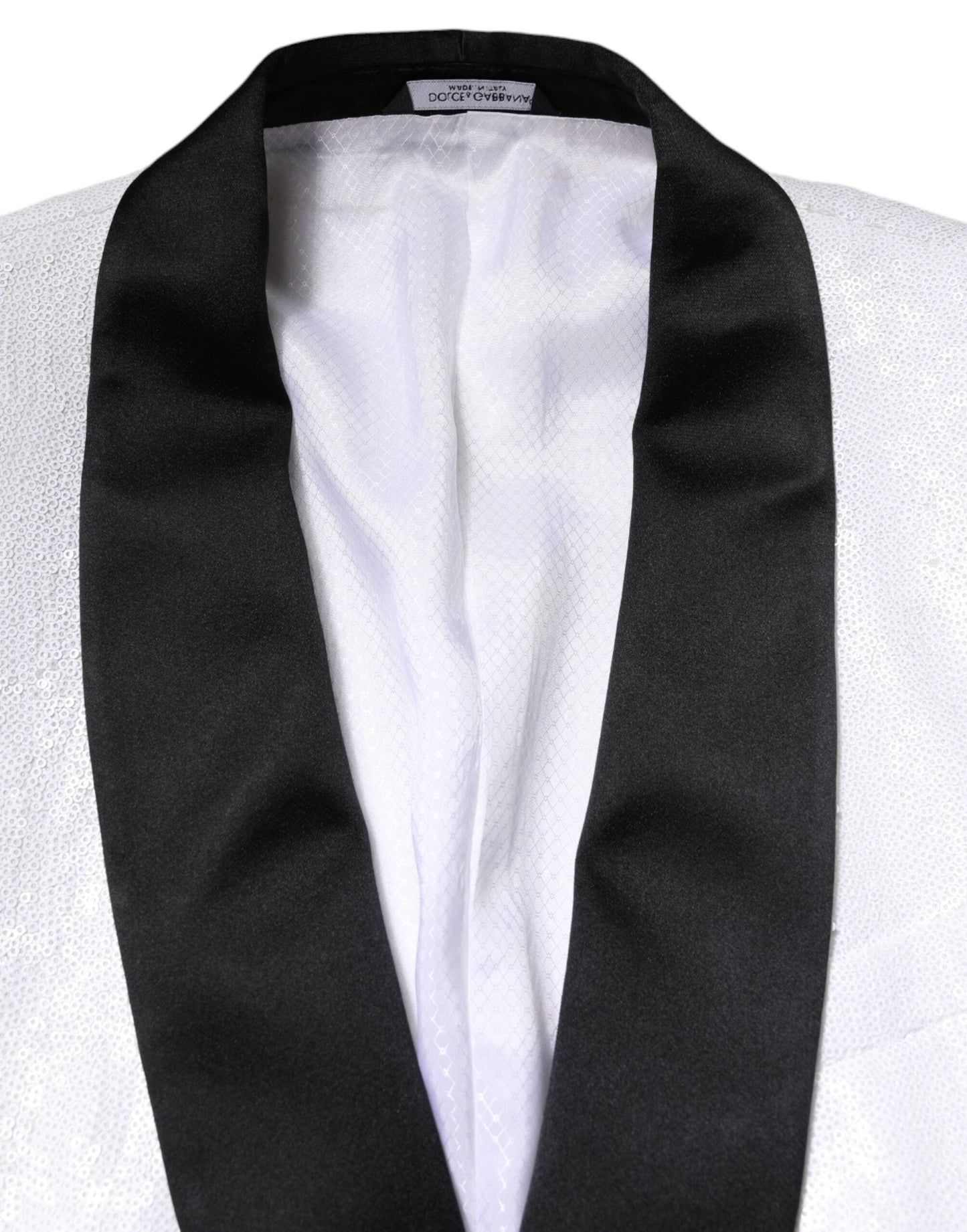 Dolce & Gabbana White Nylon Single Breasted Coat Blazer