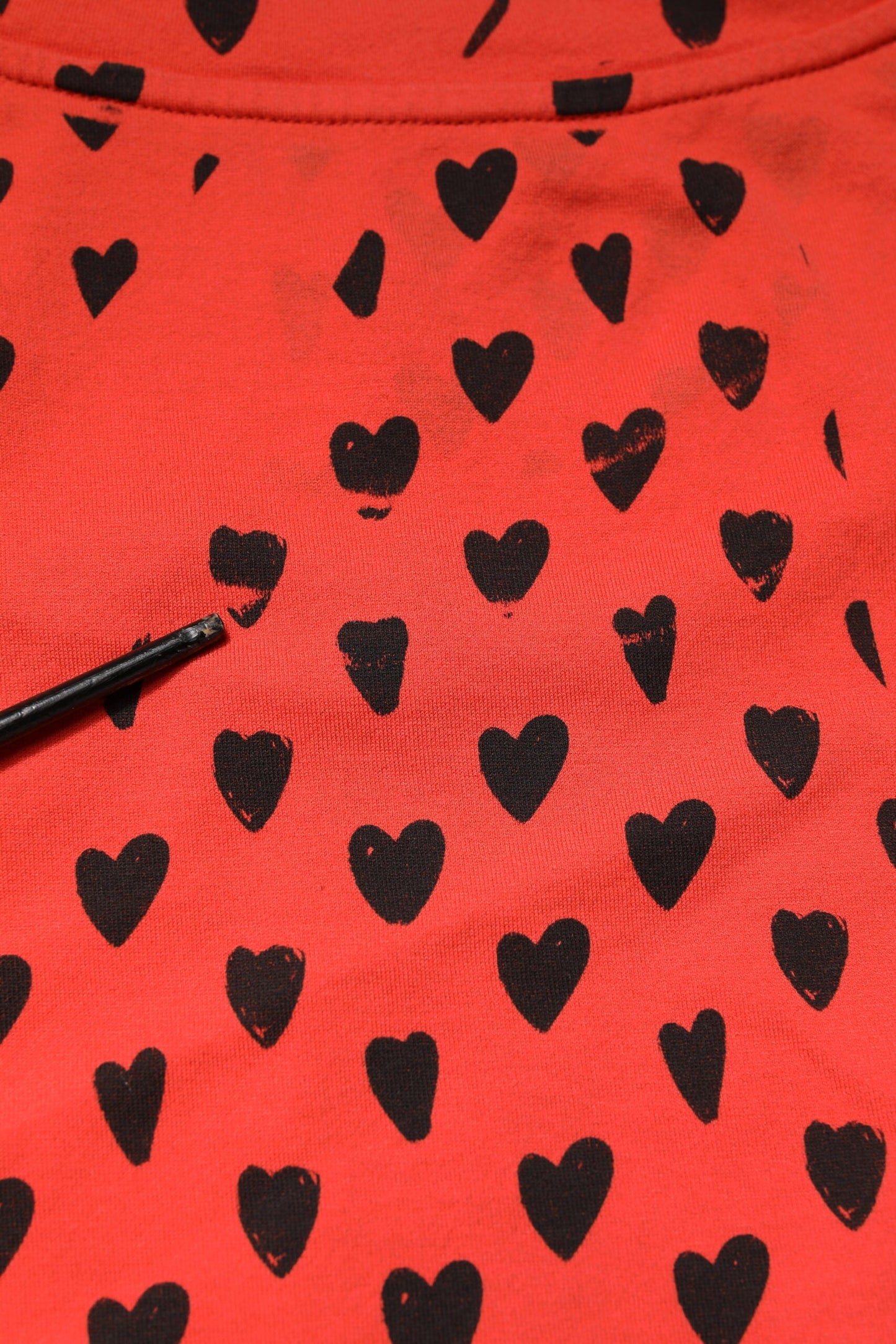 Dolce & Gabbana Red Cotton Sleeveless DG Heart Logo T-shirt