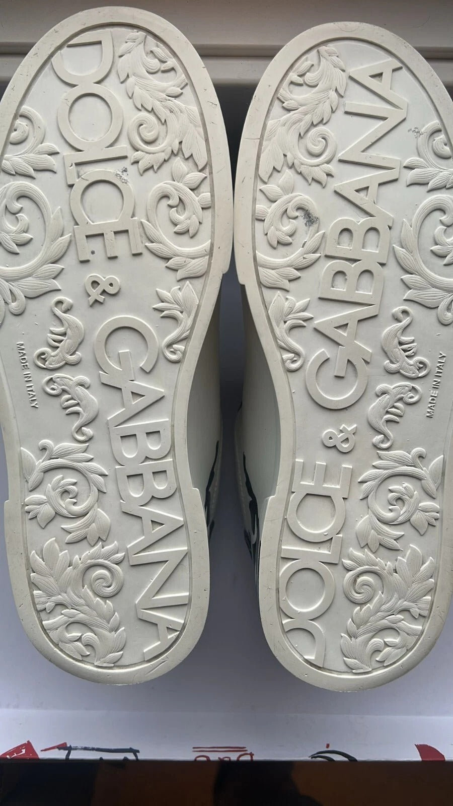 Dolce & Gabbana White Blue Crown Low Top Men Sneakers Shoes