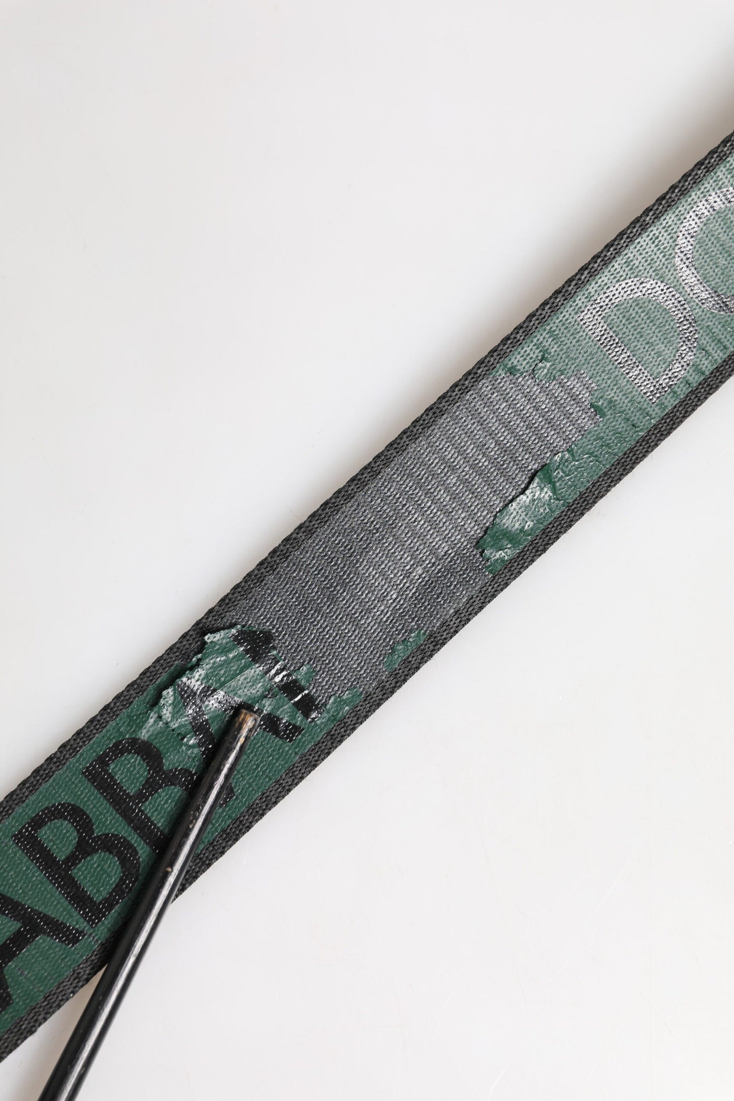Dolce & Gabbana Green Black Polyester DG Logo Buckle Belt