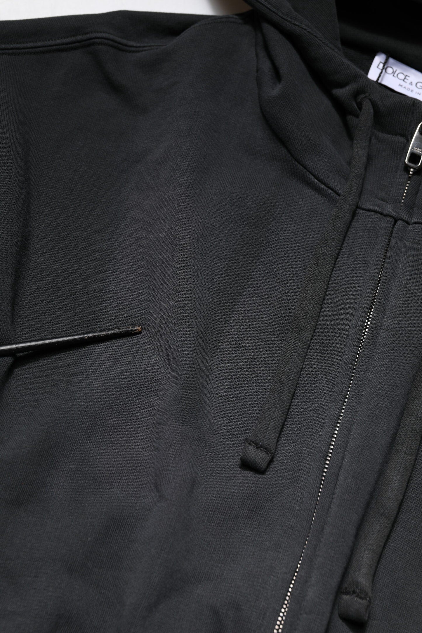 Dolce & Gabbana Black Logo Full Zip Hooded Men Sweatshirt Sweater