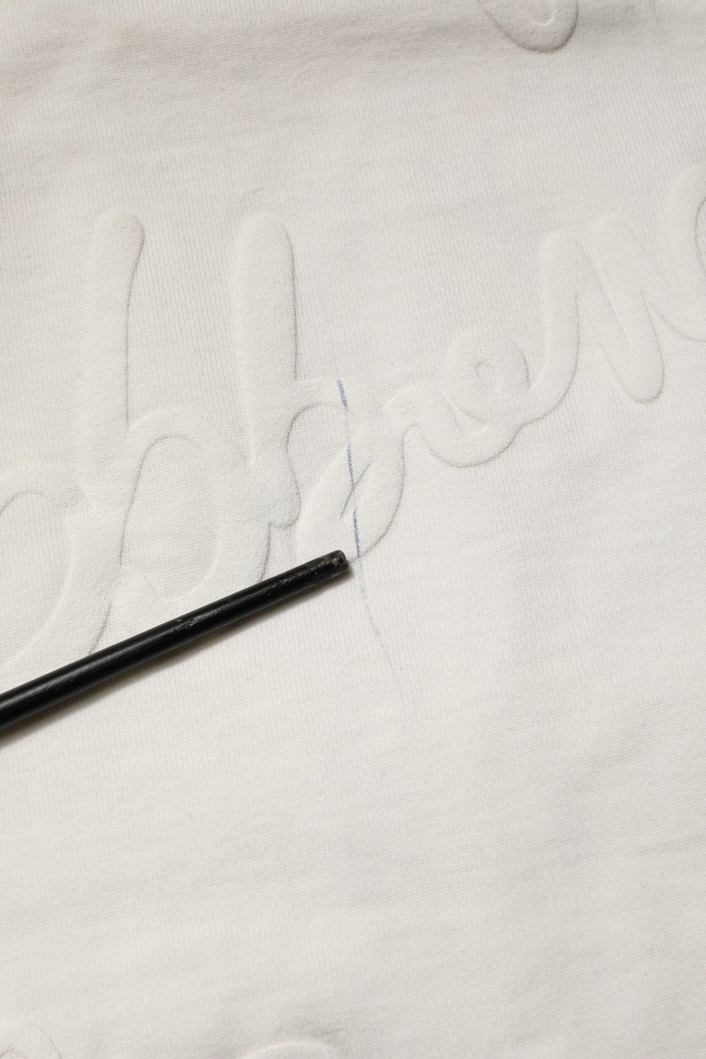 Dolce & Gabbana White Cotton Logo Embossed Crew Neck T-shirt