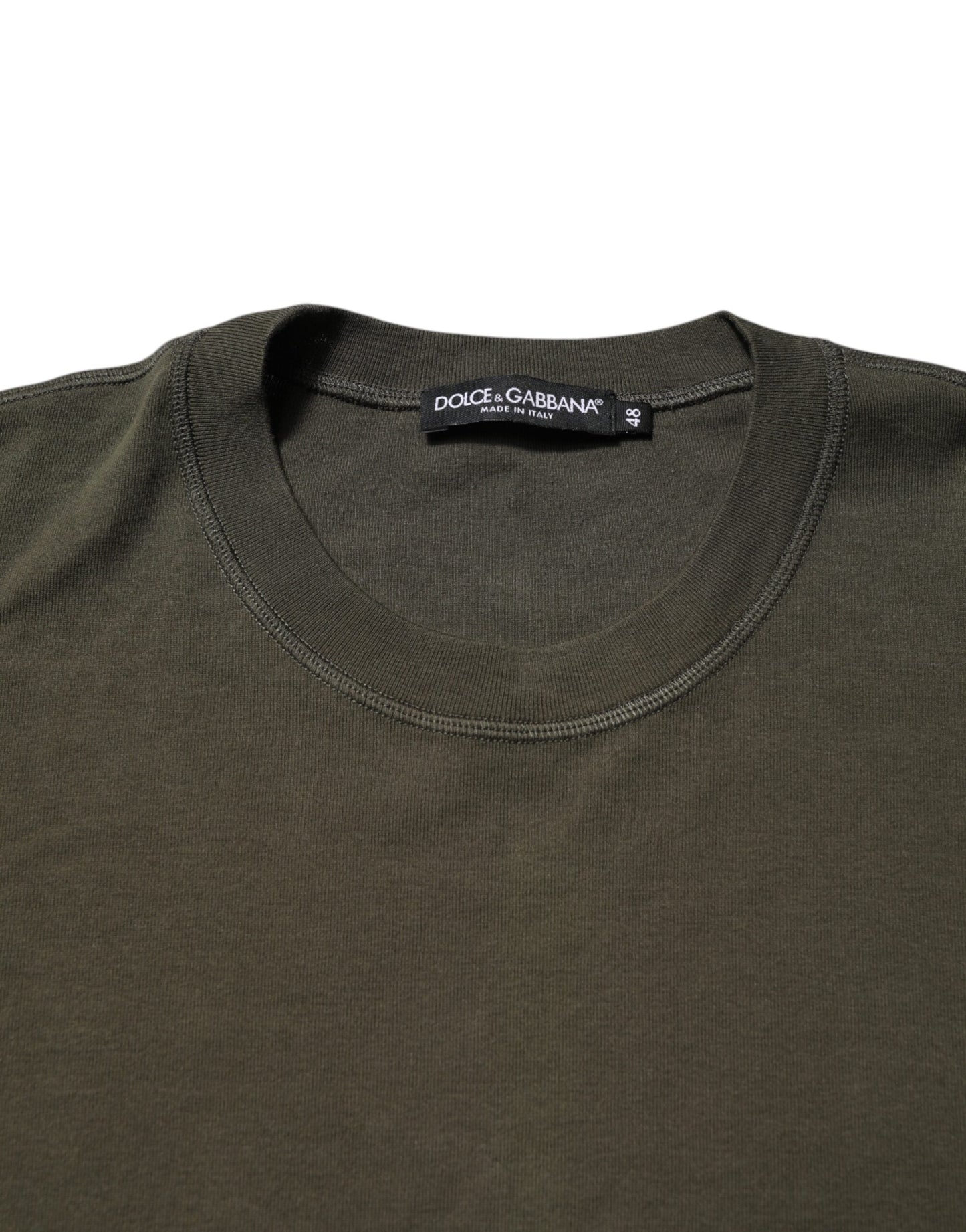 Dolce & Gabbana Dark Green Long Sleeves Crew Neck T-shirt