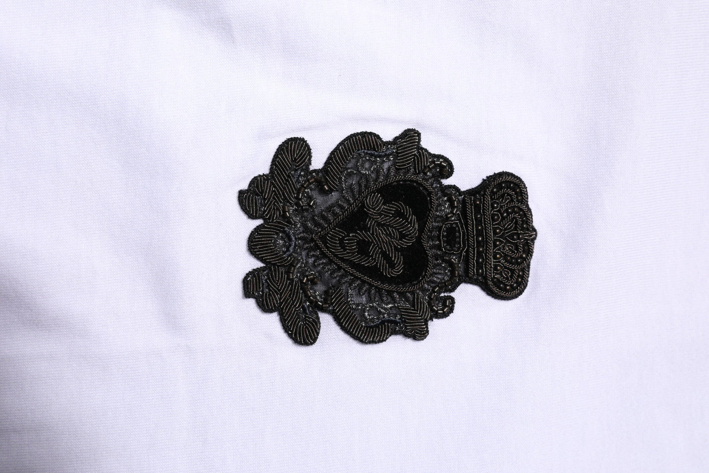 Dolce & Gabbana White Cotton DG Crown Embroidery T-shirt