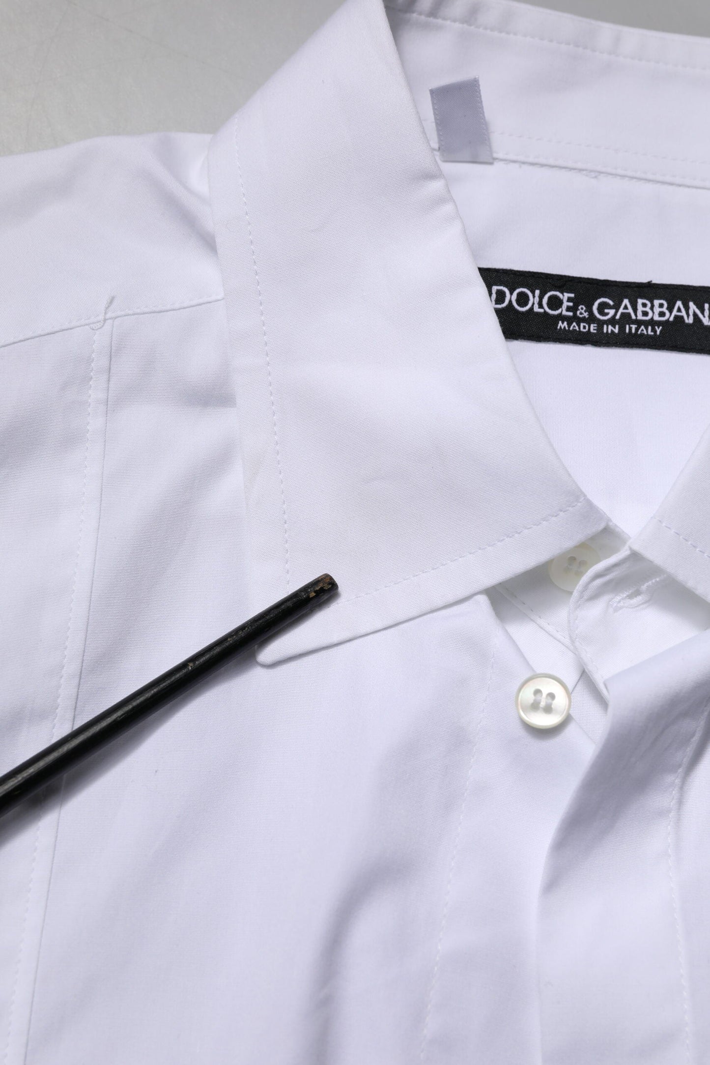 Dolce & Gabbana White Cotton Short Sleeves Dress Formal Shirt