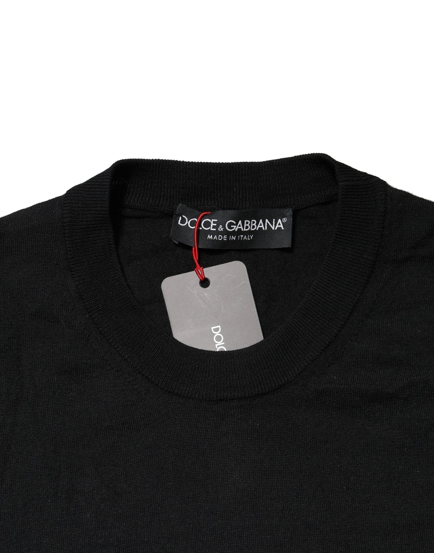 Dolce & Gabbana Black Long Sleeve Crew Neck Pullover Sweater