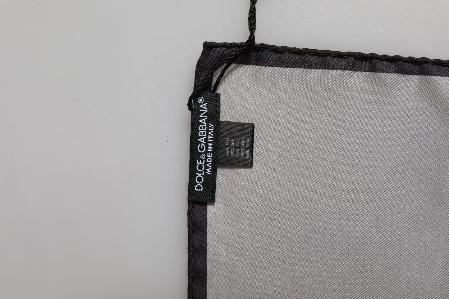 Dolce & Gabbana Gray DG Crown Silk Square Men Foulard Scarf