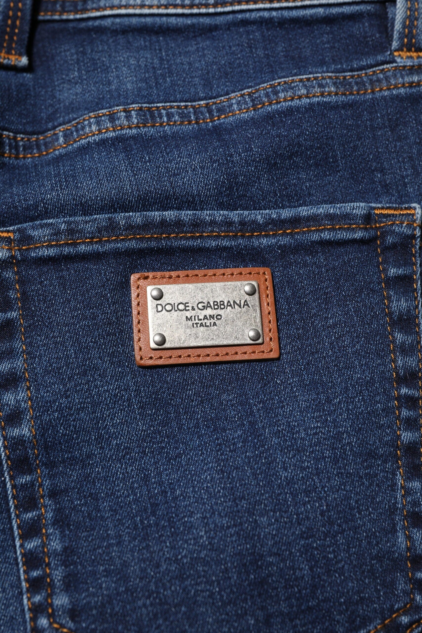 Dolce & Gabbana Dark Blue Cotton Skinny Denim Jeans