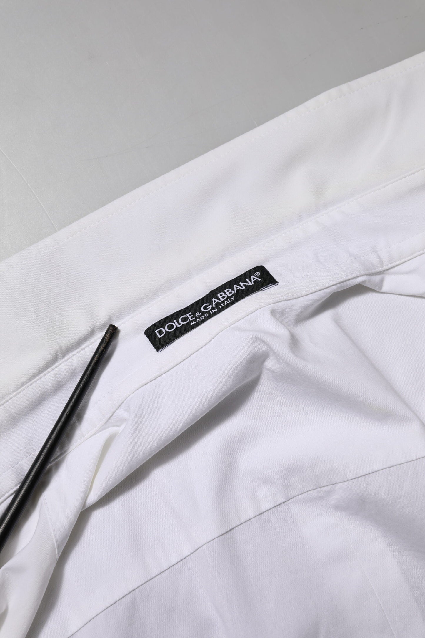 Dolce & Gabbana White Cotton Collared Long Sleeves Top Shirt