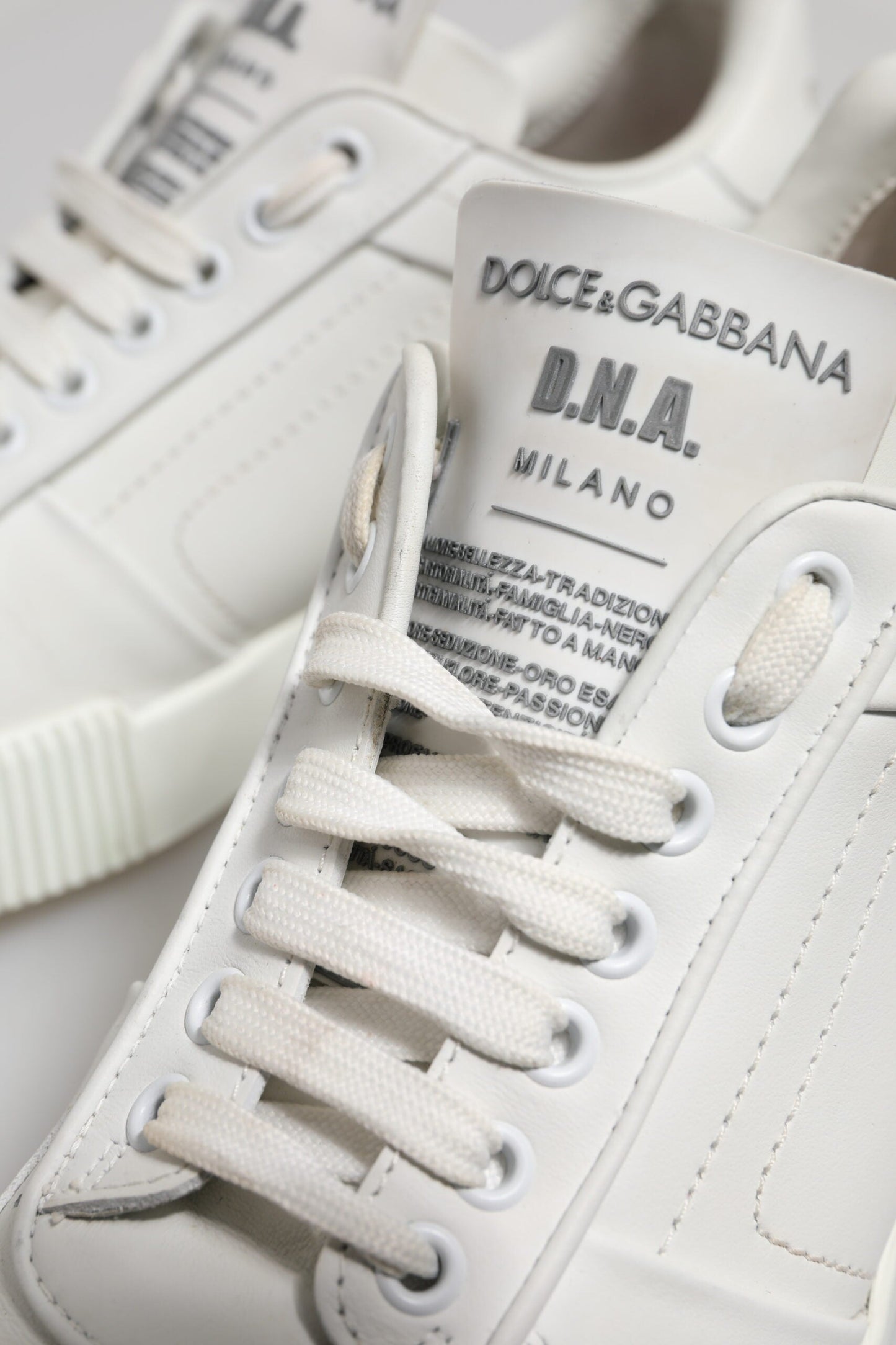 Dolce & Gabbana White Miami Leather Low Top Men Sneakers Shoes