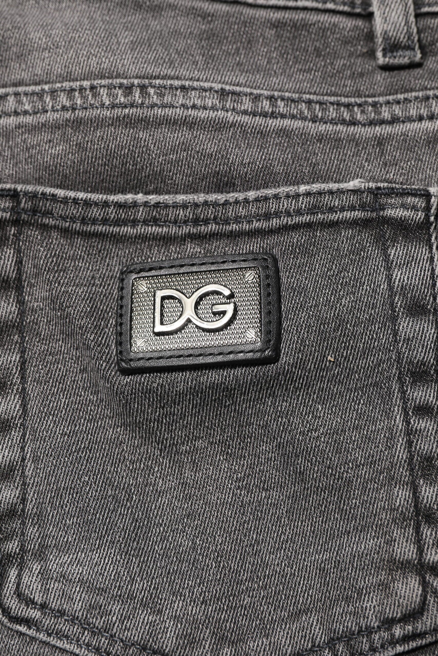 Dolce & Gabbana Gray Cotton Logo Plaque Men Denim Jeans