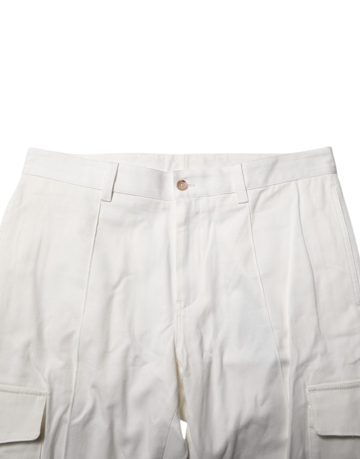 Dolce & Gabbana White Cotton Jogger Cargo Skinny Men Pants