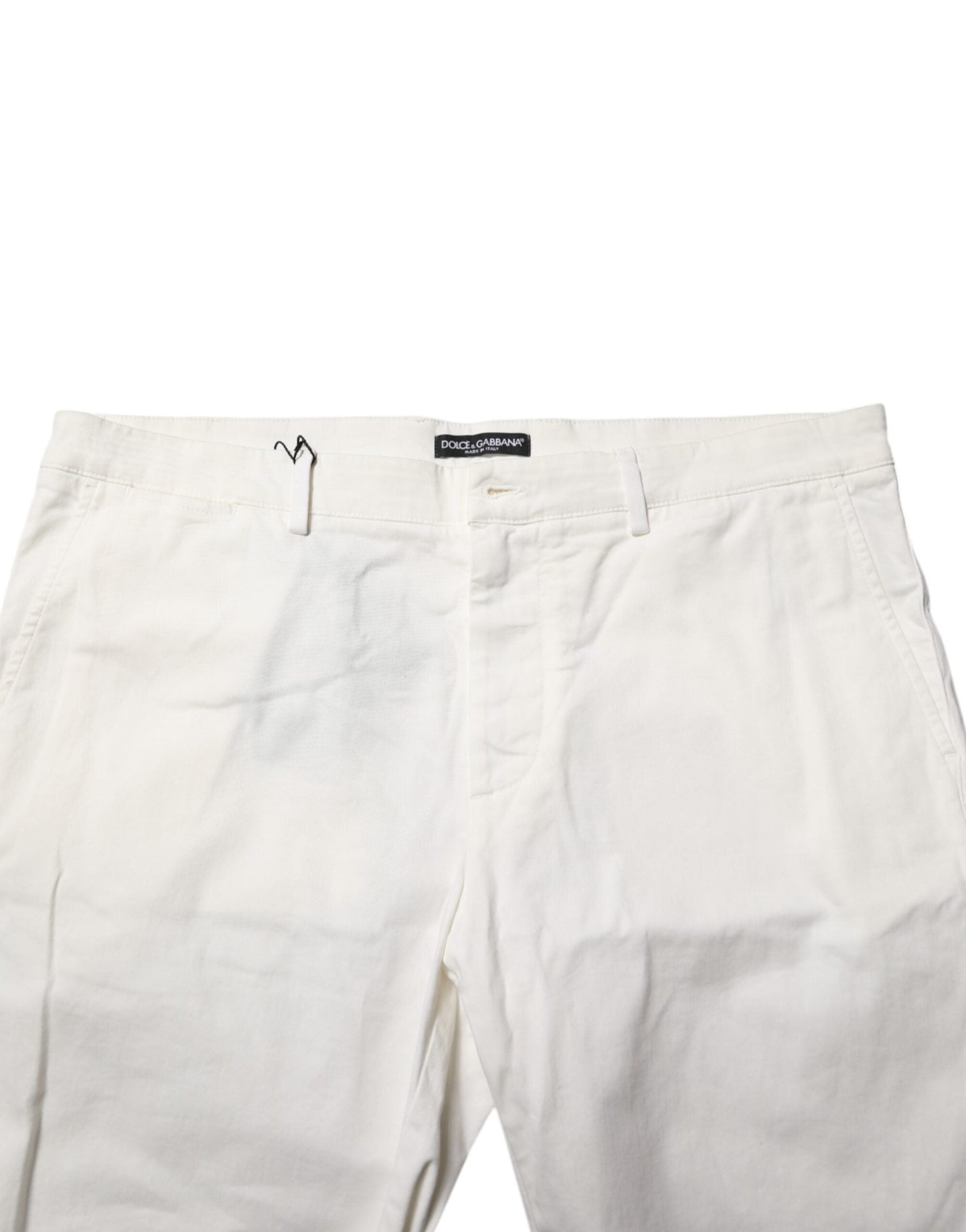Dolce & Gabbana White Chinos Cotton Stretch Men Casual Shorts