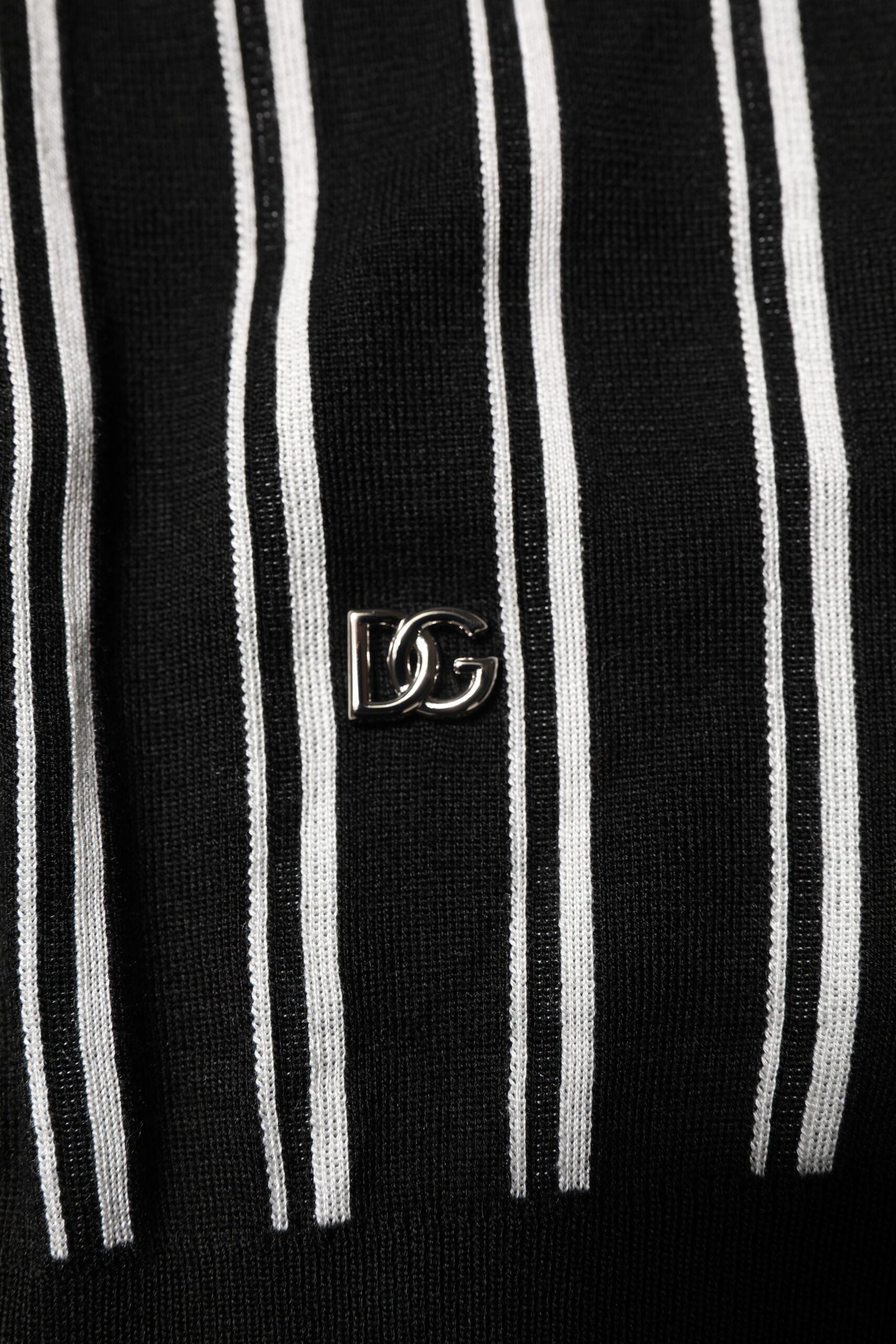 Dolce & Gabbana Black White Stripes Collared Polo T-shirt