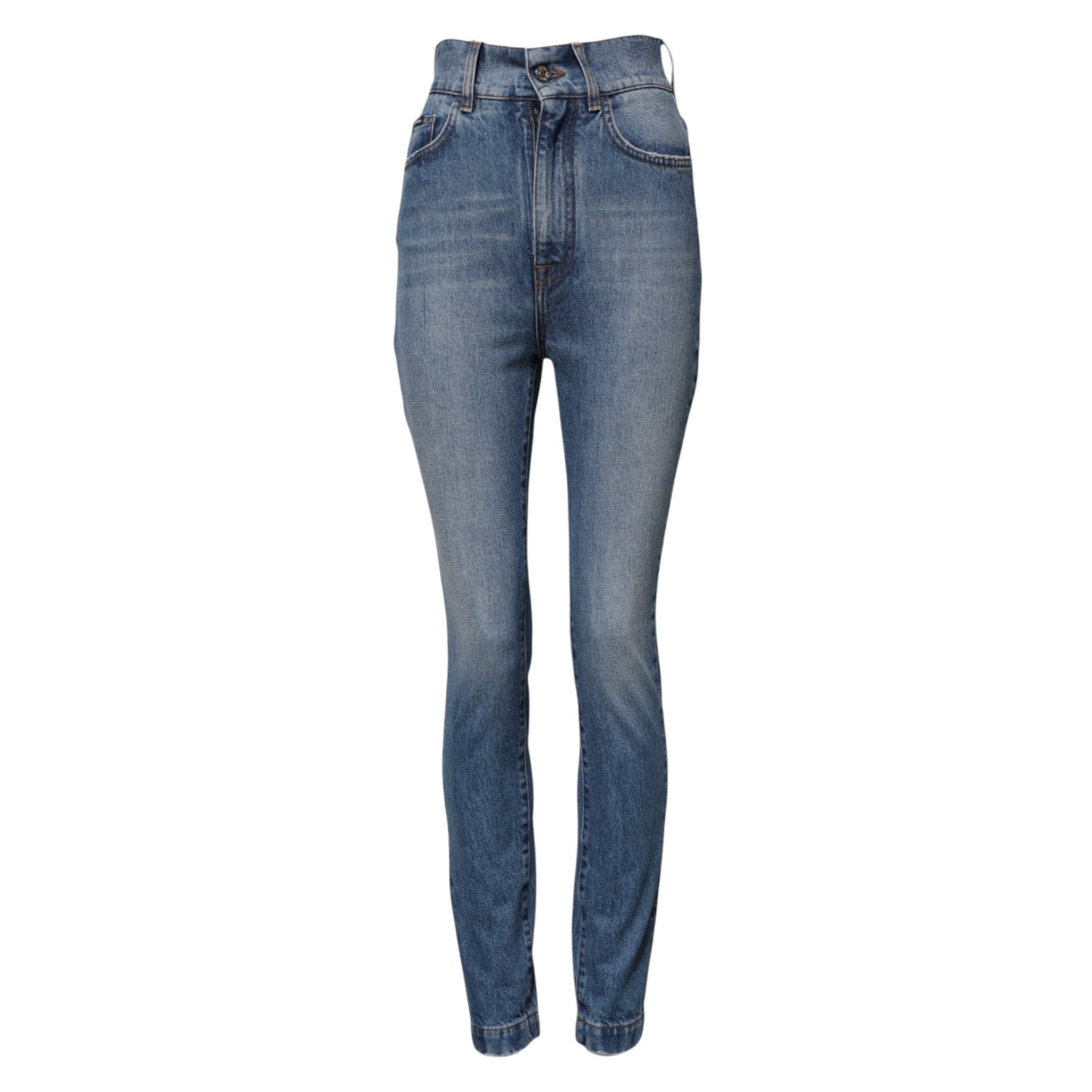 Dolce & Gabbana Blue Washed Skinny High Waist Denim Jeans