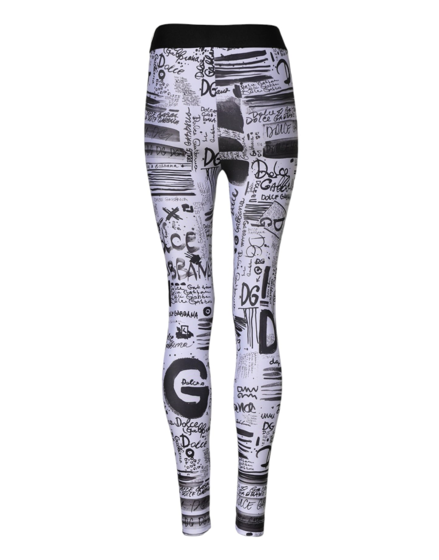 Dolce & Gabbana White Graphic HighWaist Skinny Leggings Pants