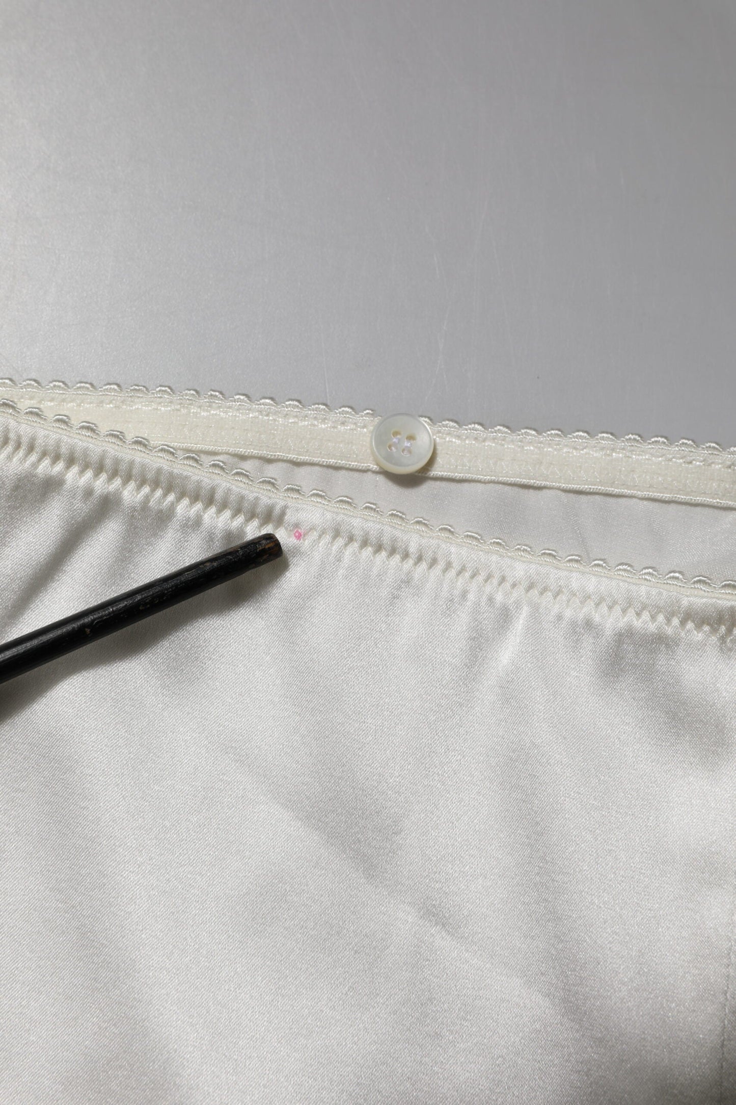 Dolce & Gabbana Ivory Silk Tapered High Waist Pants